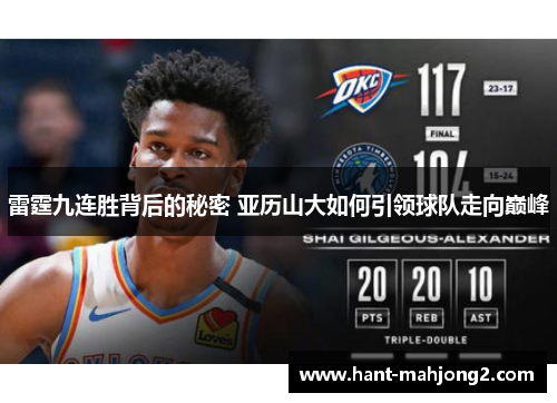 雷霆九连胜背后的秘密 亚历山大如何引领球队走向巅峰
